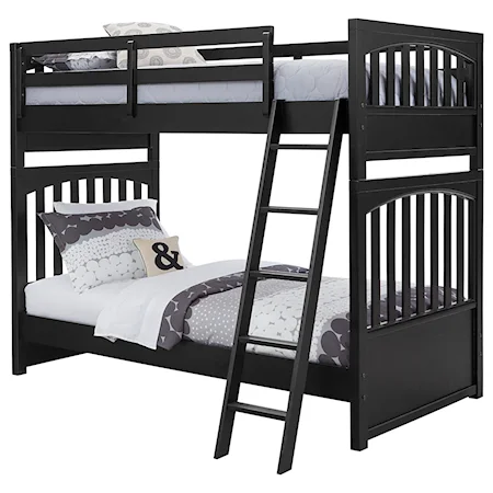 Twin-Over-Twin Bunk Bed with Open-Slat Design